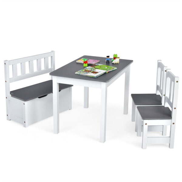 Small Work Bench & 4 Chair Set