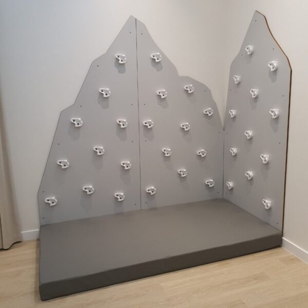 Monochrome Climbing Wall with Safety Mat