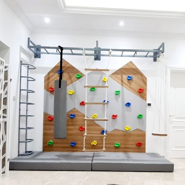 Climbing Wall Panel with Mountain Graphic, Ladder & Monkey Bar – Type 2