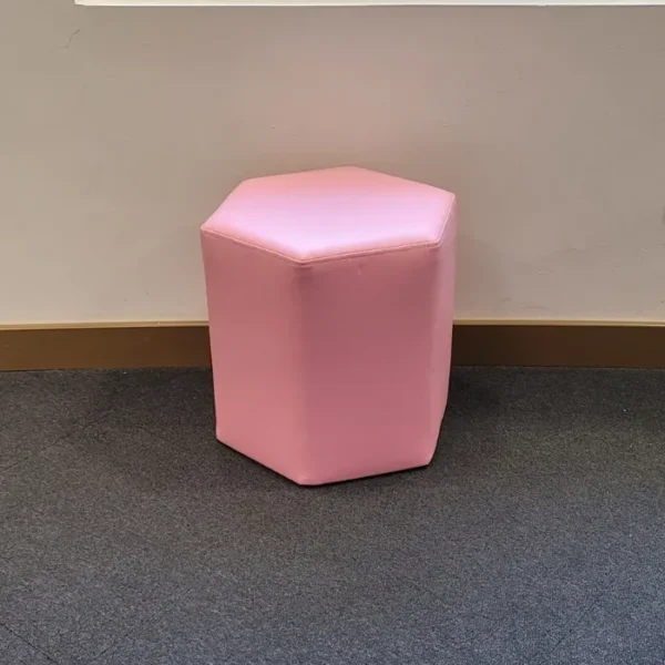 Hexagonal Ottoman – Light Pink